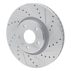 Audi A5 Brake Rotor (1) - Front Right - R1 Concepts - Drilled & Slotted - Silver - `11-`17